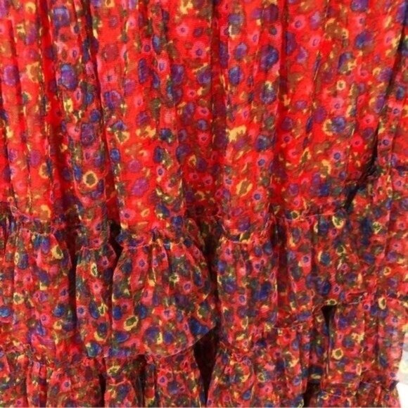 Boden Rocket Red Ruffle Tulle Midi Skirt – Size 14 – NWT - Picture 8 of 14